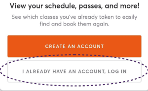 Mindbody Login Button